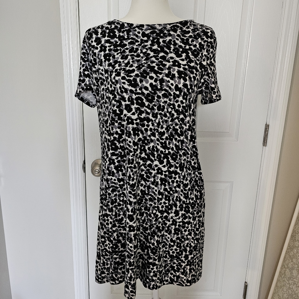 Ellen Tracy Black Print Dress Size M